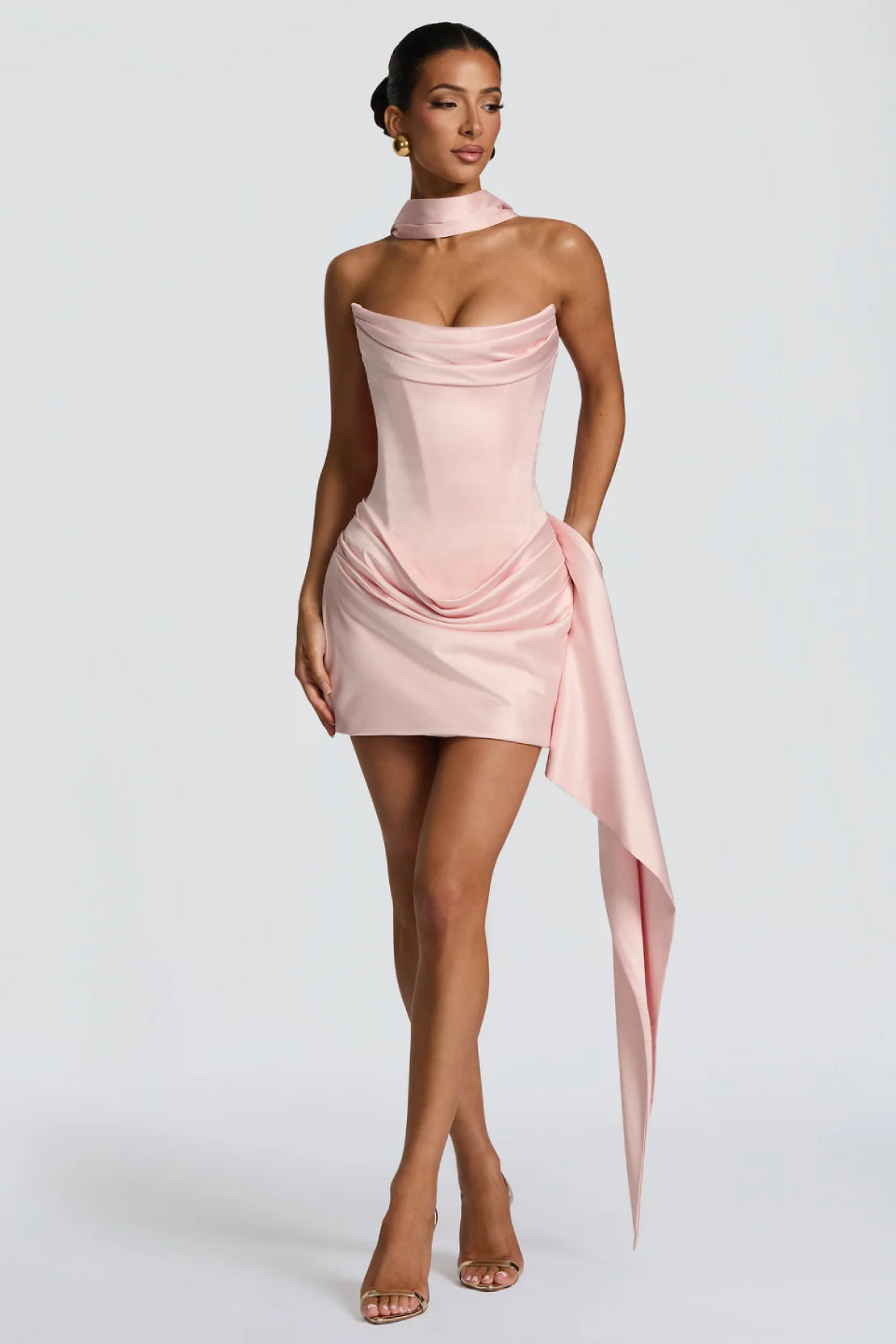 silk corset mini dress Isabel Satin Corset Mini Dress - White