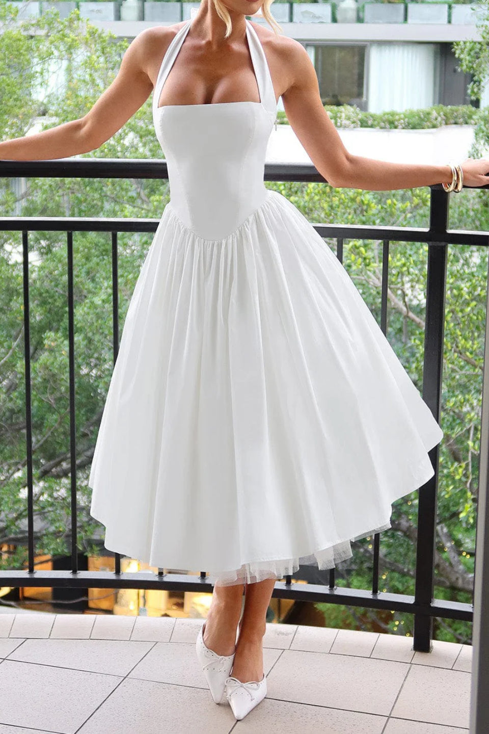 halter corset midi dress Romantic Chinese_dress