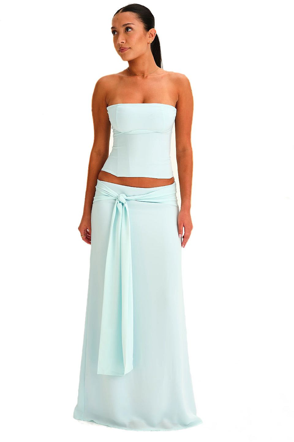 Mint Strapless Lace-Up Corset