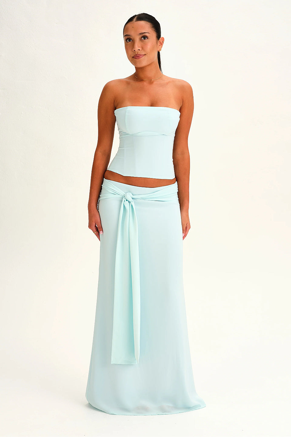 Mint Strapless Lace-Up Corset