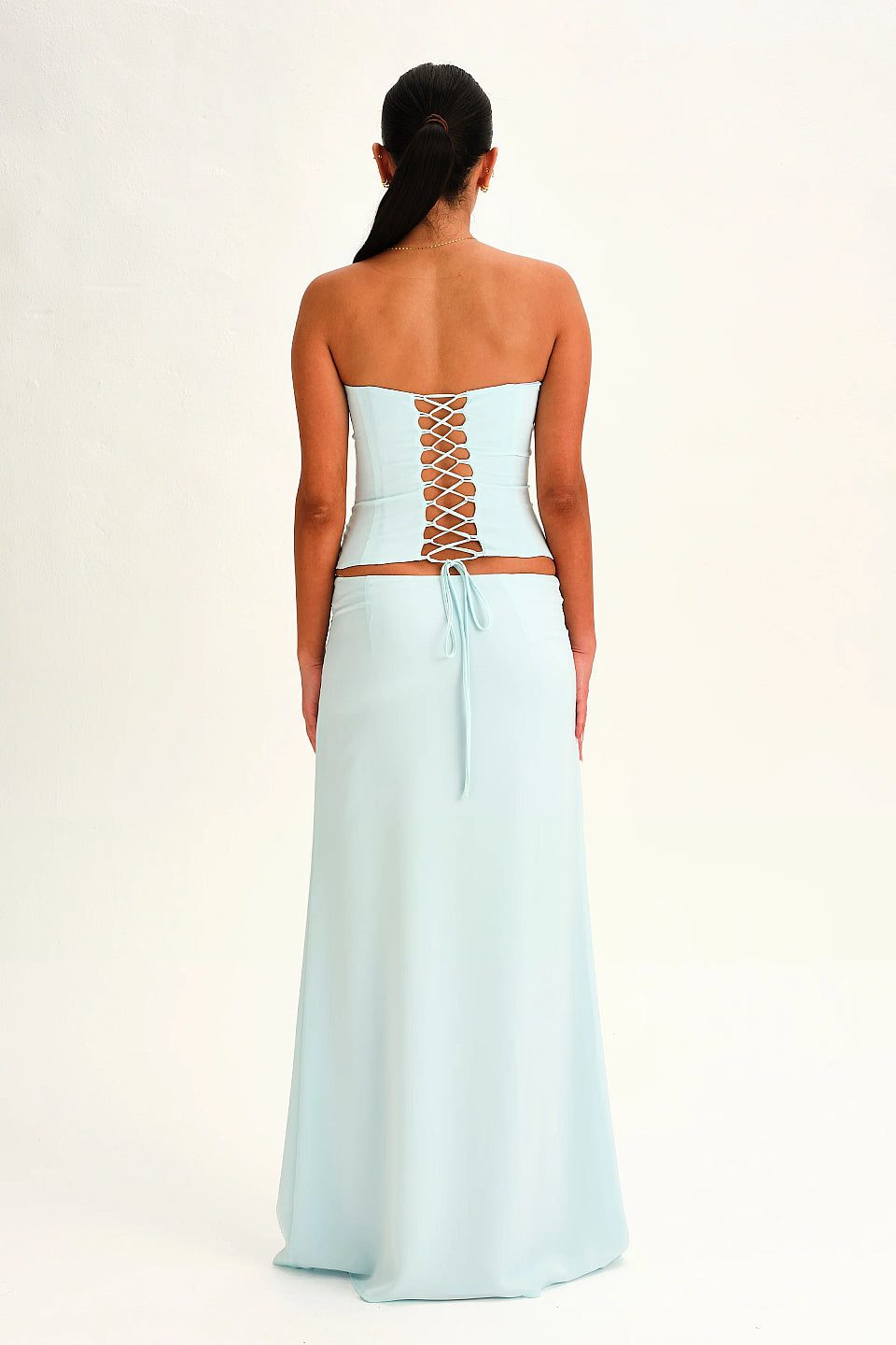 Mint Strapless Lace-Up Corset