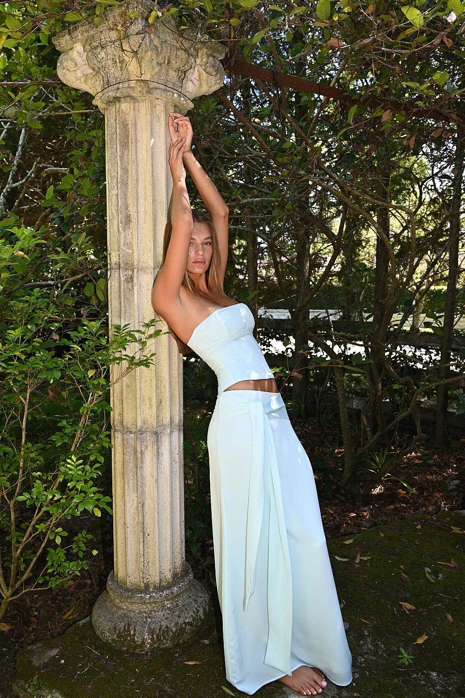 Mint Strapless Lace-Up Corset