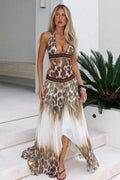 Leopard Glitter Maxi Dress