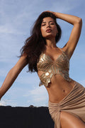 Gold Butterfly Halter Top