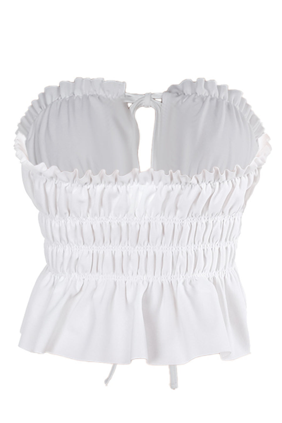 White Ruffle Corset Top