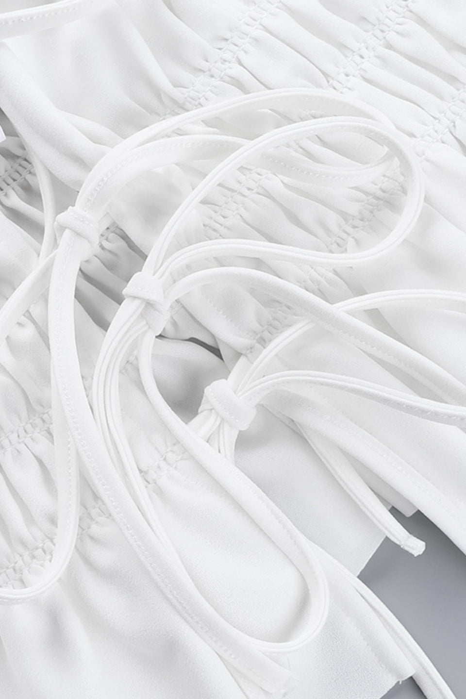White Ruffle Corset Top
