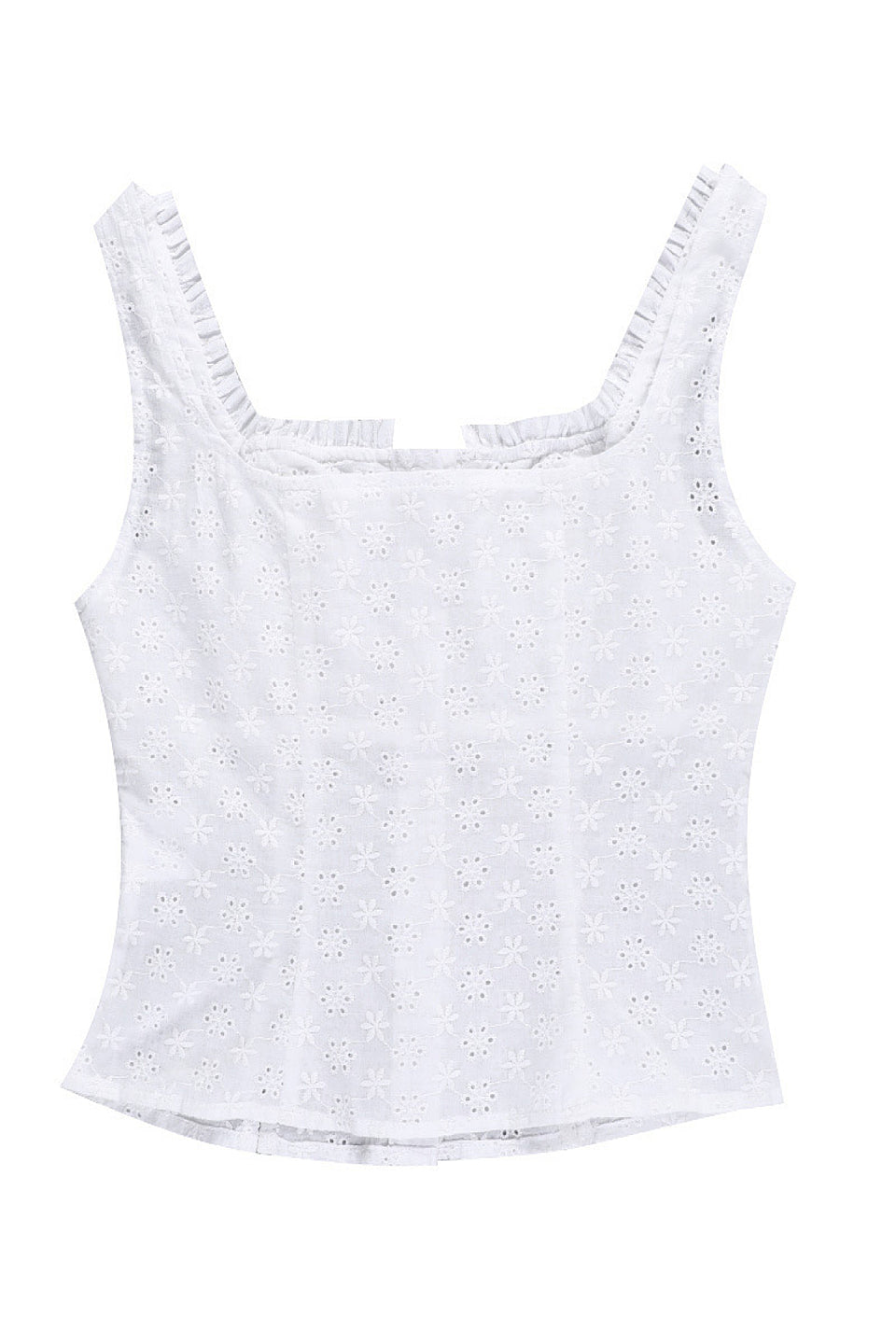White Eyelet Bustier Top