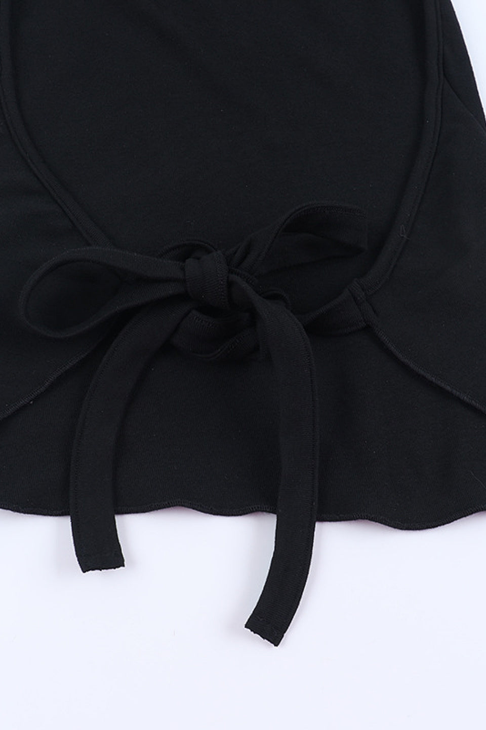Black Halter Backless Top