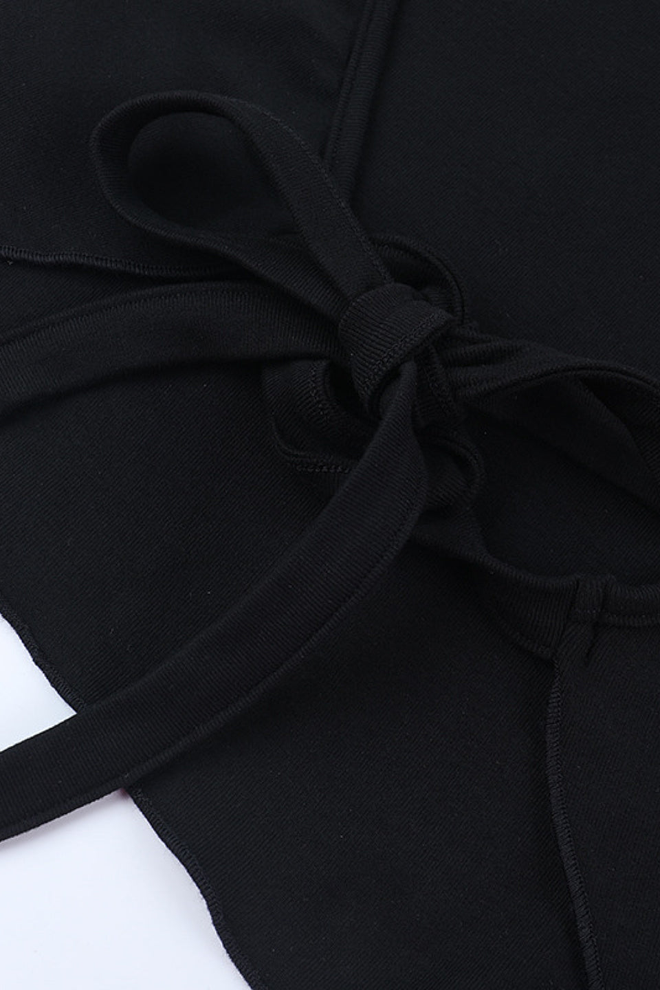 Black Halter Backless Top