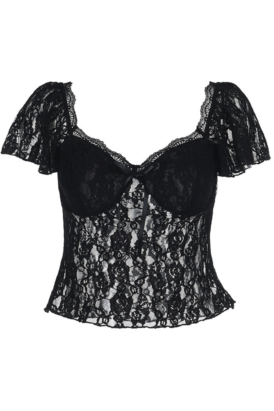 Black Lace Square Top