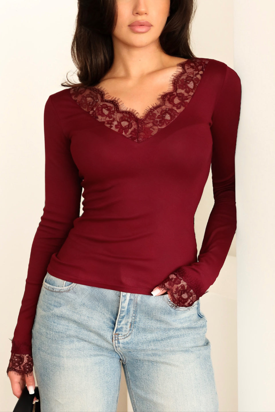 Ruby Lace V-Neck Top