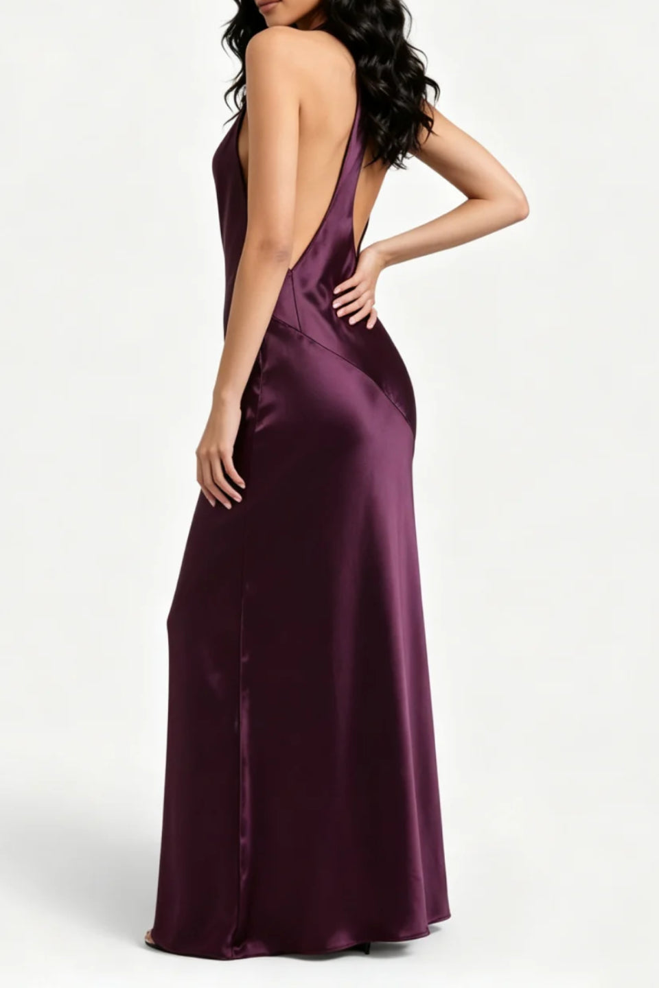 Pre-Order | Plum Satin Muse Maxi Dress