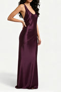 Pre-Order | Plum Satin Muse Maxi Dress