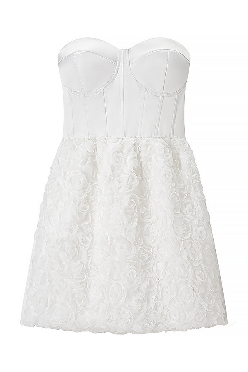 White Rose 3D Corset Bandeau Mini Dress