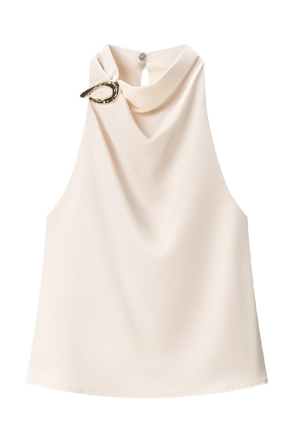 Apricot Halter Ring Back Sleeveless Top