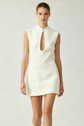 Mandarin Keyhole Mini Dress