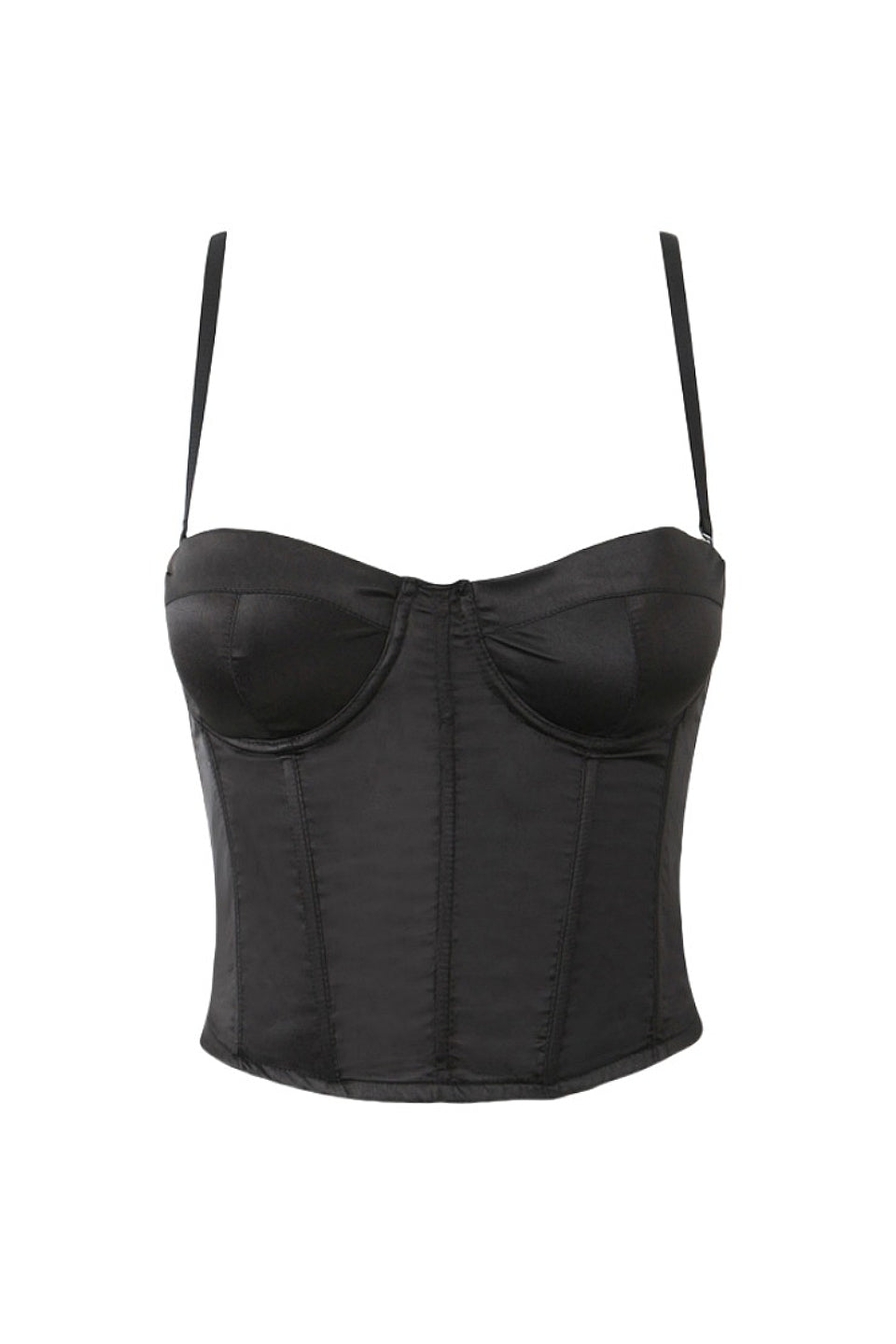 Noir Satin Corset Top