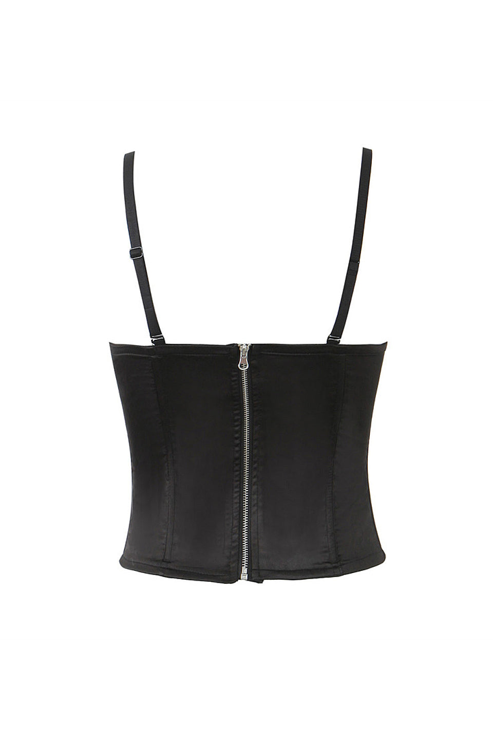 Noir Satin Corset Top