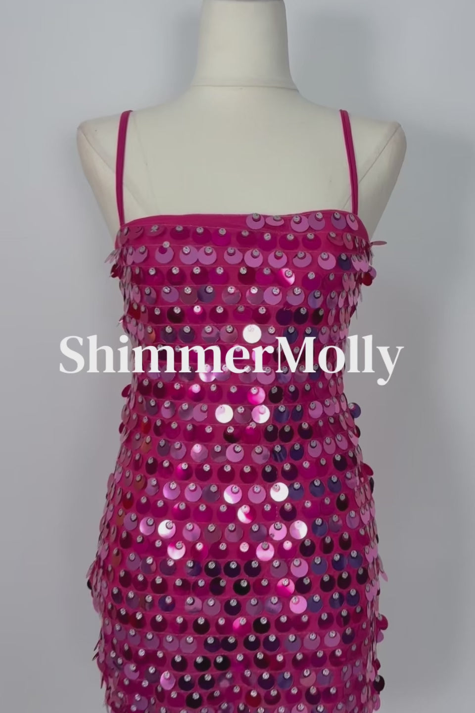Pink Sequin Mini Dress