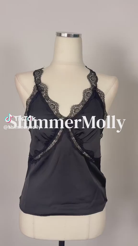 Black Lace Halter Top