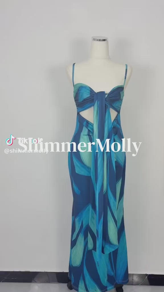 Tropical Leaf Maxi Dress