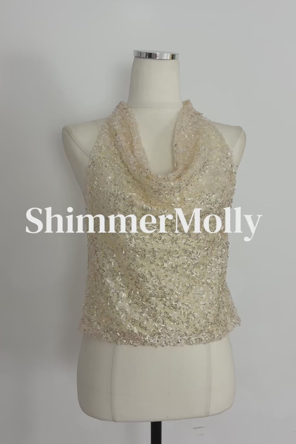 Champagne Glow Halter Top