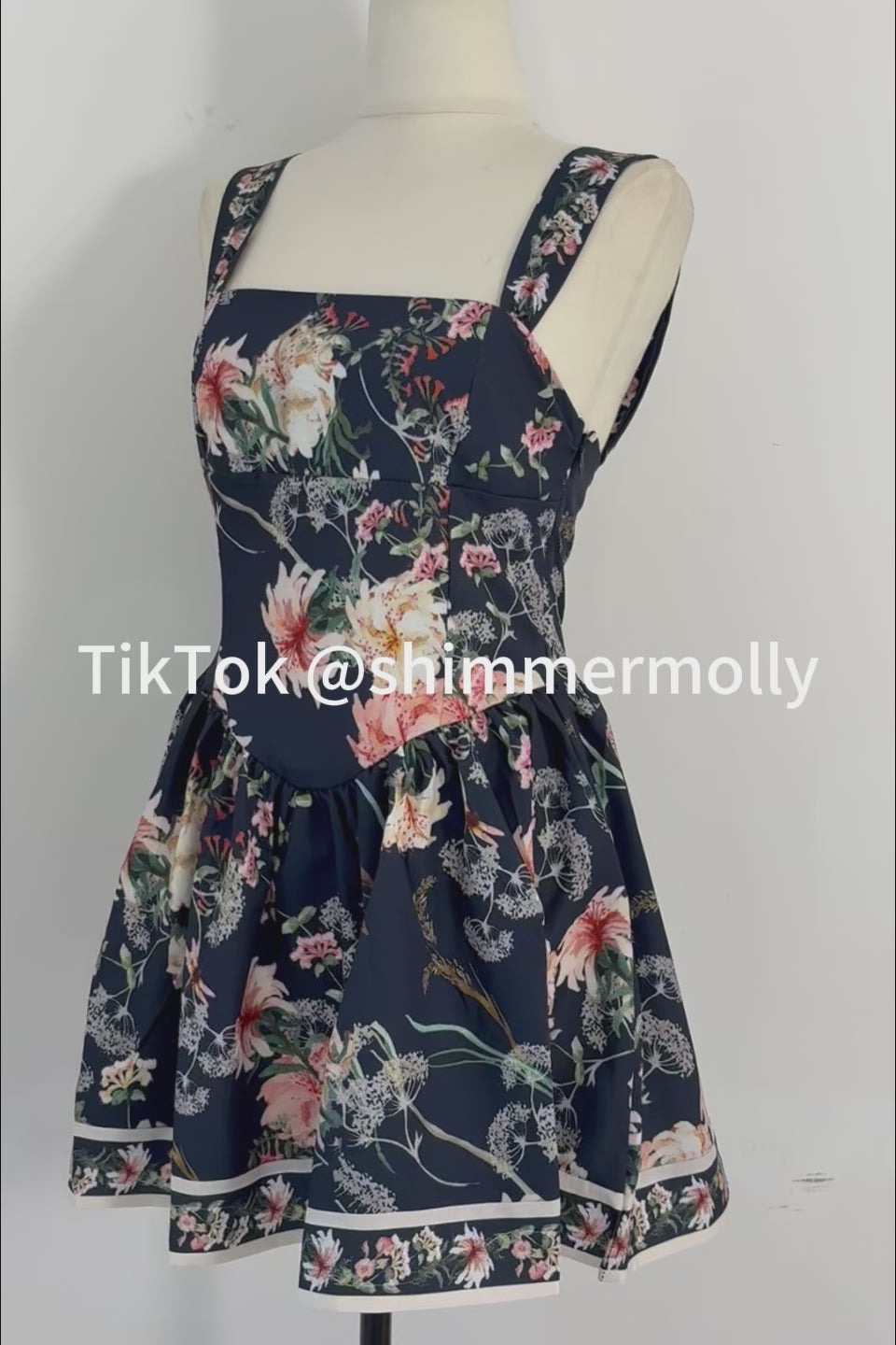 Navy Garden Mini Dress