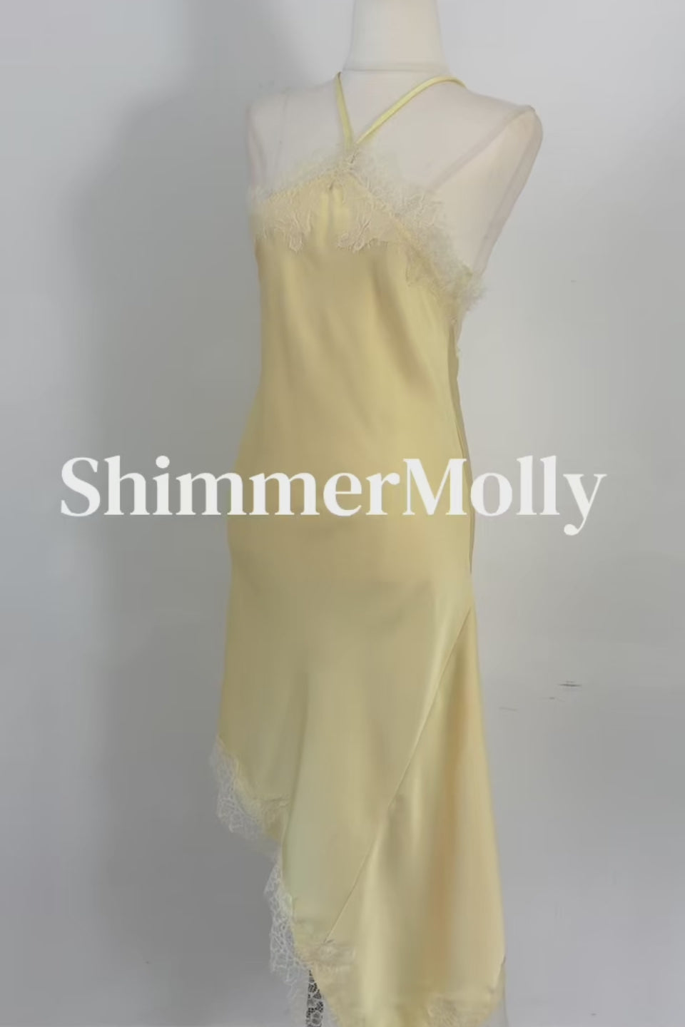Sunlit Lace Halter Midi Dress