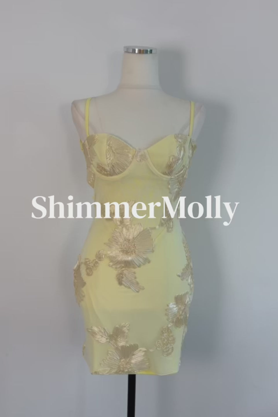 Cream Floral Corset Tie Mini Dress