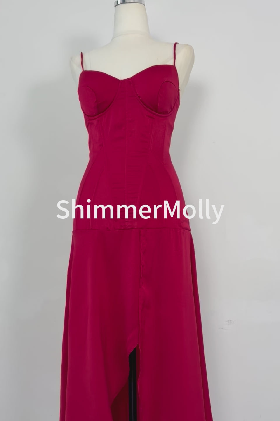 Scarlet Satin Muse Midi Dress