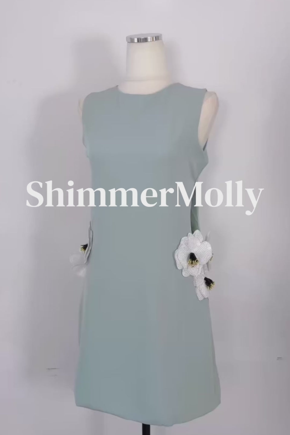 Mint Blossom Mini Dress