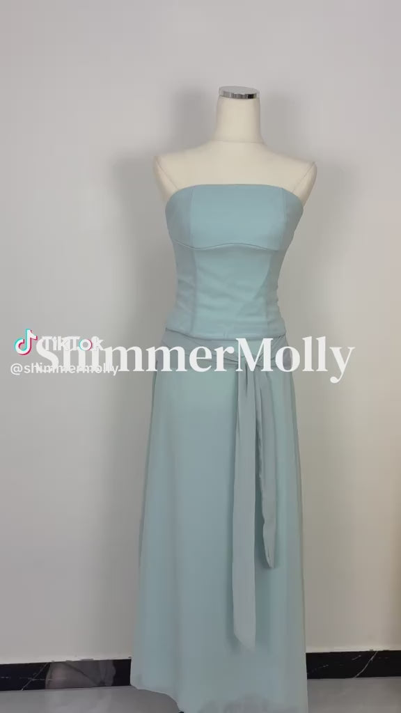 Mint Strapless Lace-Up Corset