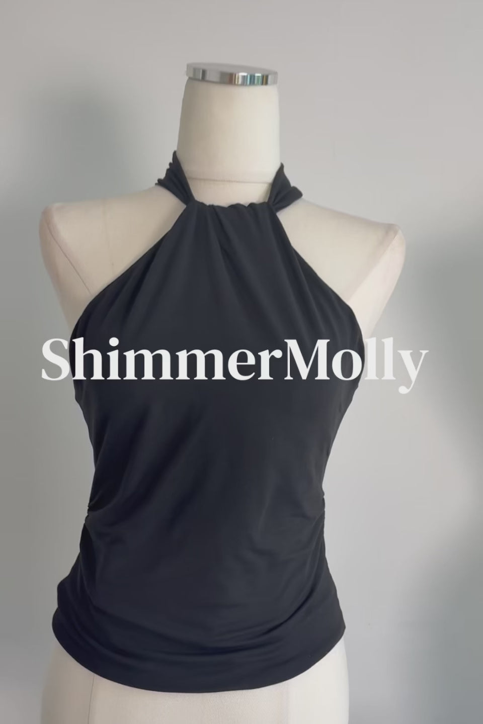 Black Twist Halter Top
