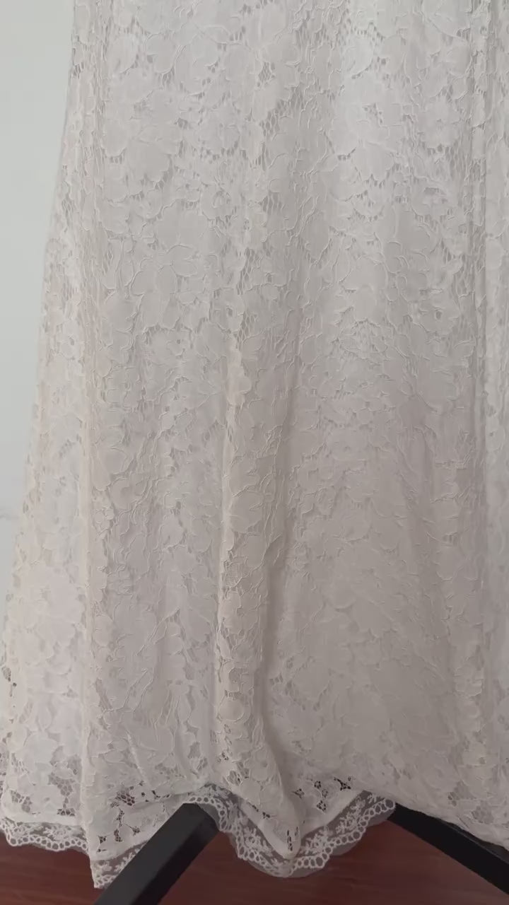 White Lace Corset Fishtail Gown