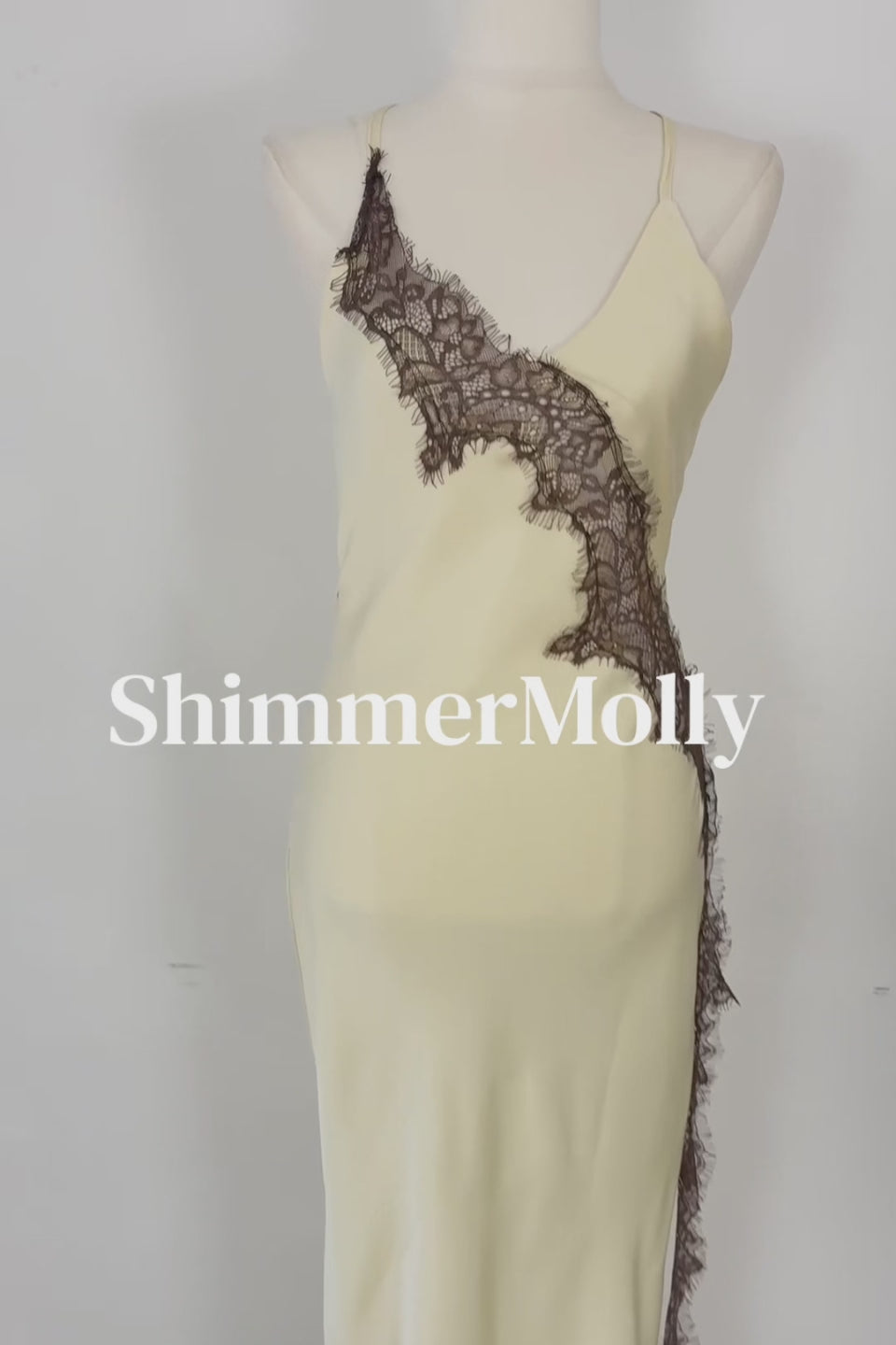 Ivory Noir Satin Gown