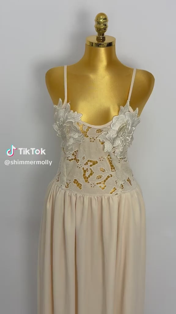 Yellow Floral Lace Maxi Dress