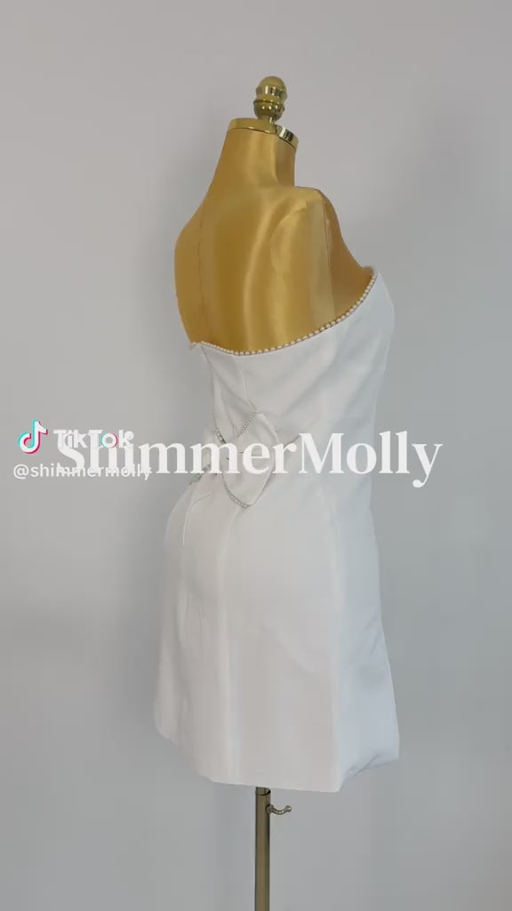 White Bow Back Mini Dress