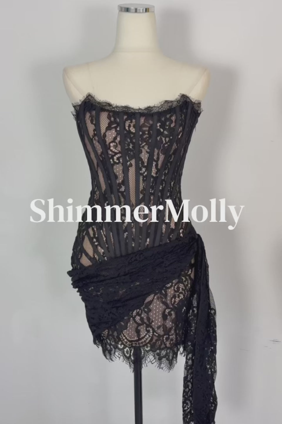 Noir Lace Corset Mini Dress