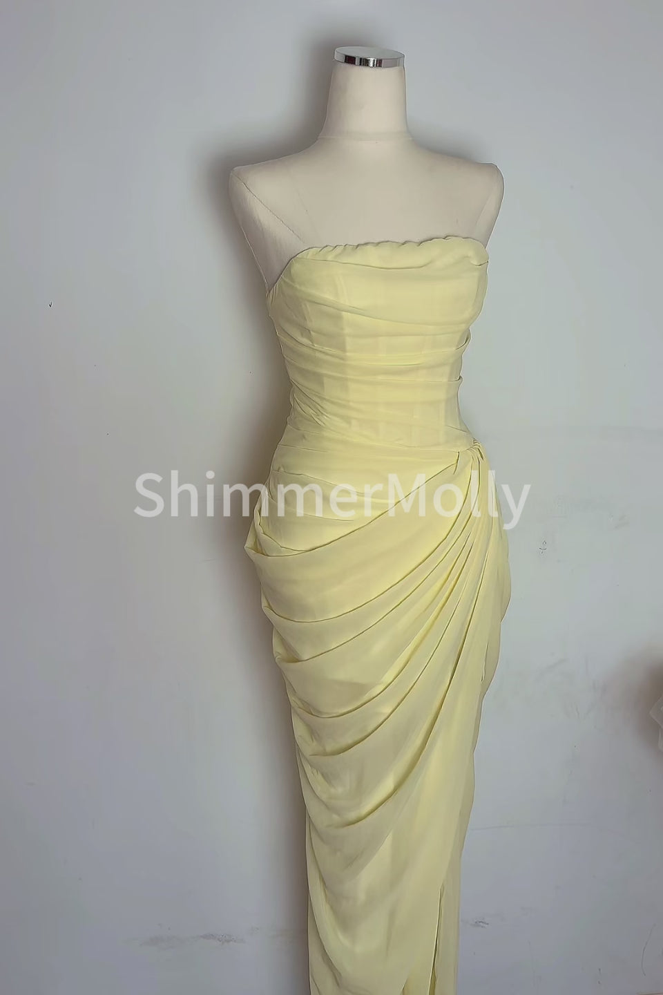 Yellow Strapless Maxi Dress
