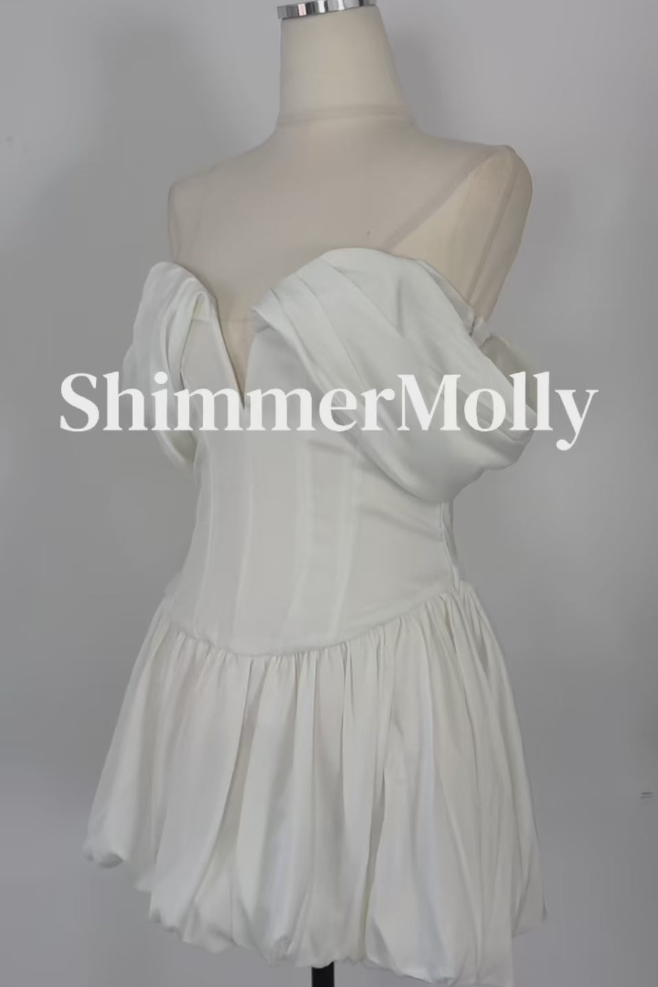 White Off Shoulder Corset Mini Dress