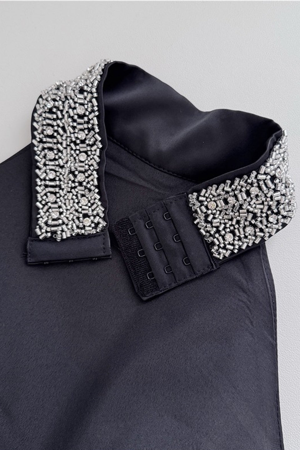 Black Beaded Halter Mini Dress