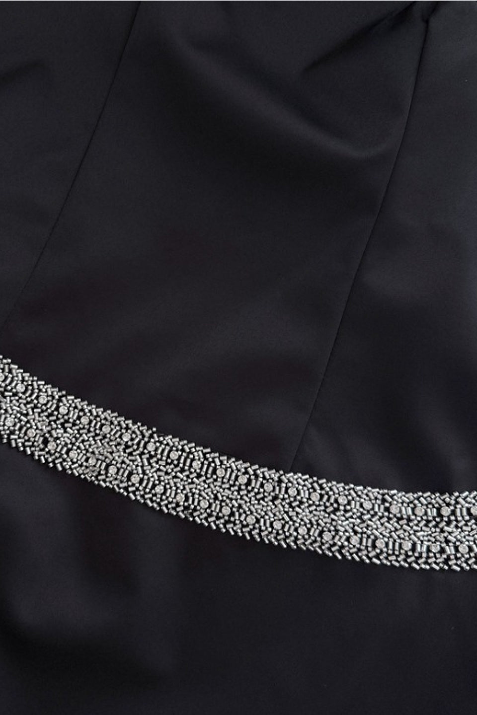 Black Beaded Halter Mini Dress