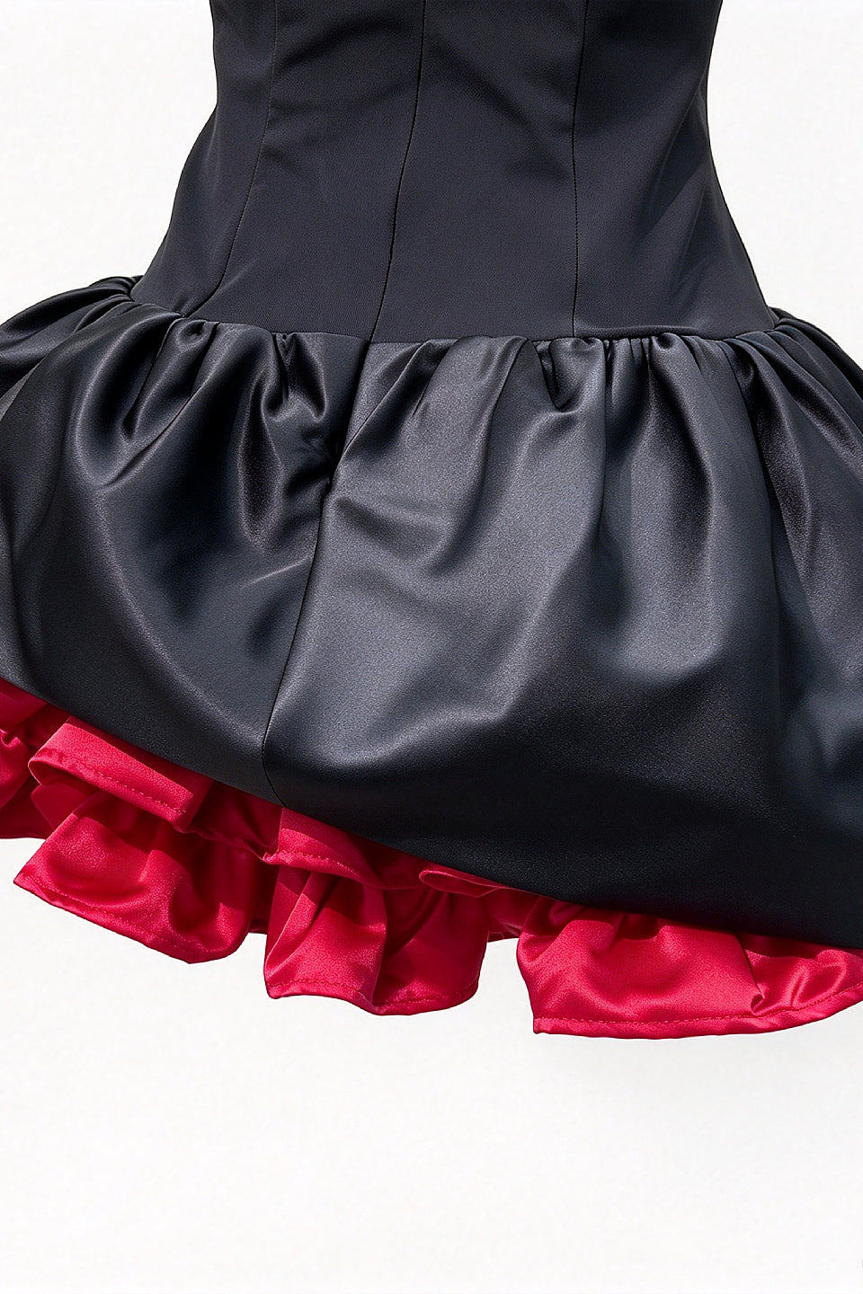 Noir Red Rose Ruffle Mini Dress