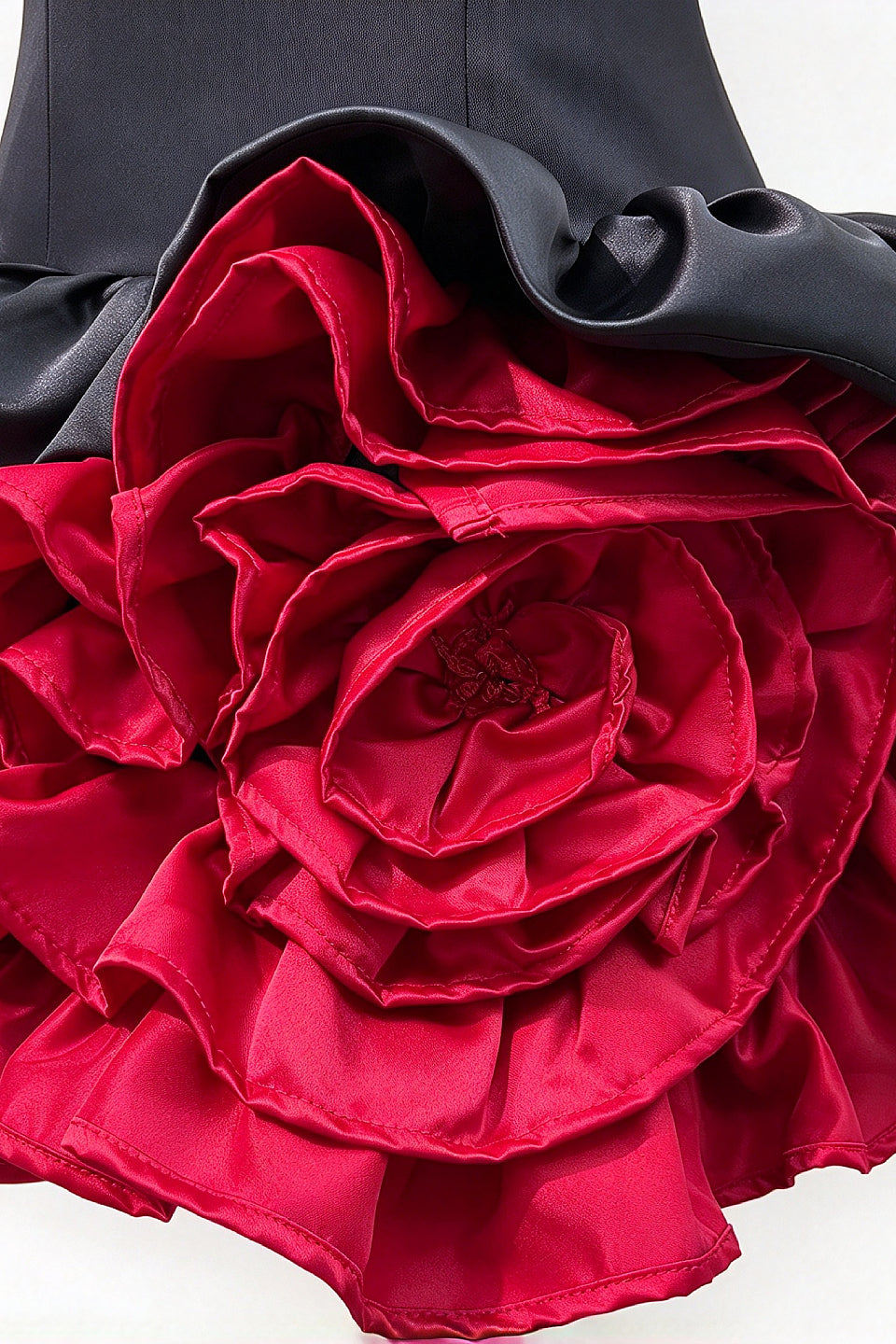 Noir Red Rose Ruffle Mini Dress