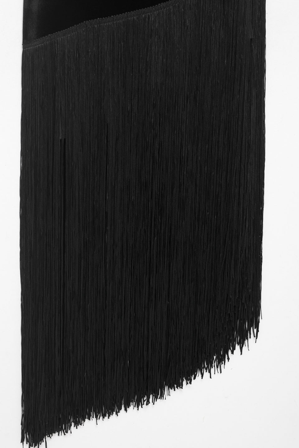 Noir Velvet Fringe Mini Dress