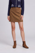 Mocha Belted Suede Mini Skirt
