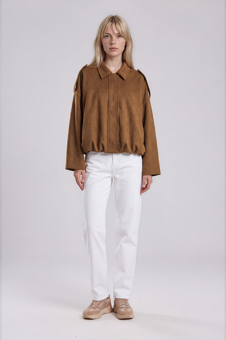 Mocha Batwing Suede Jacket