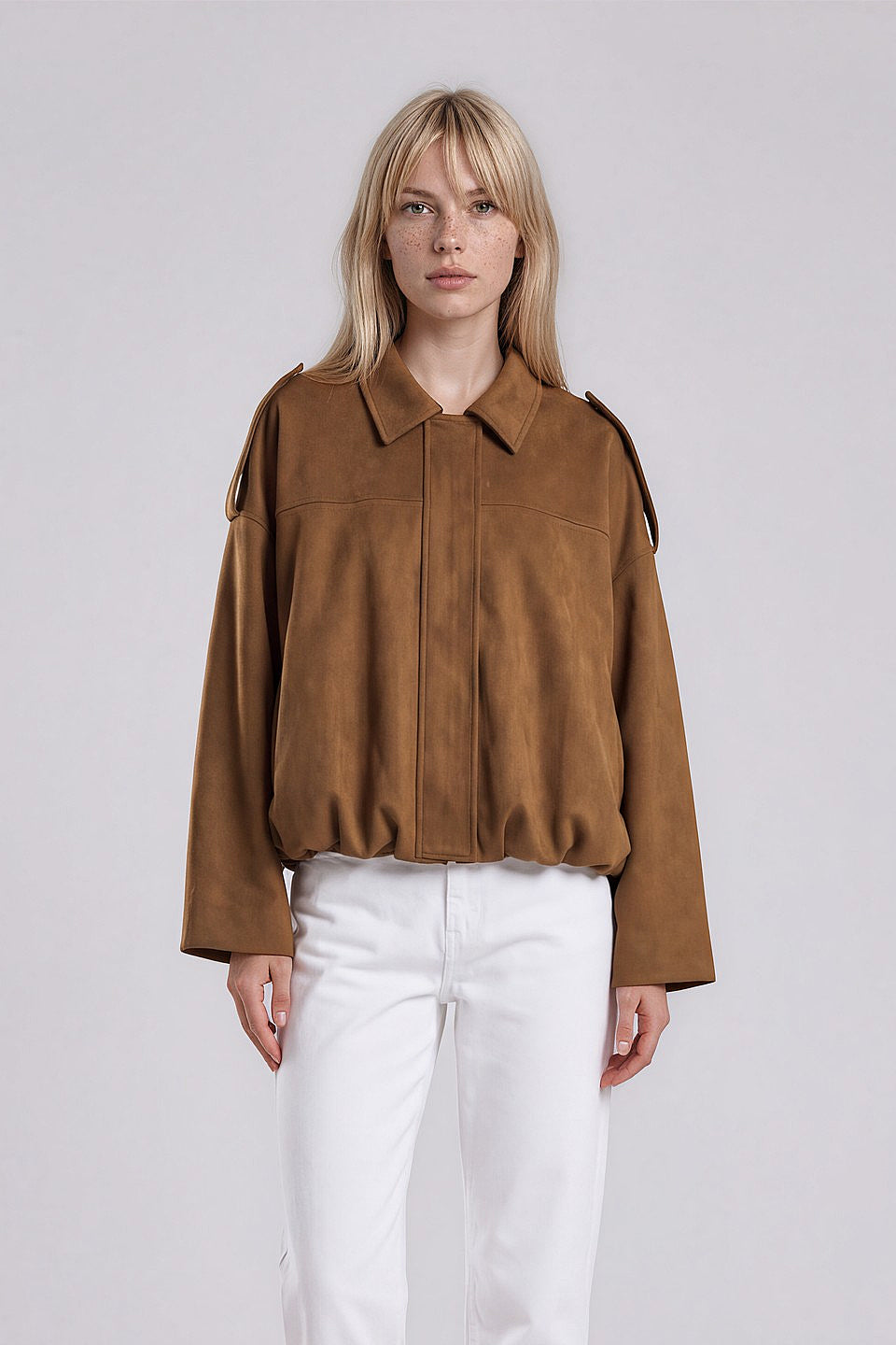 Mocha Batwing Suede Jacket