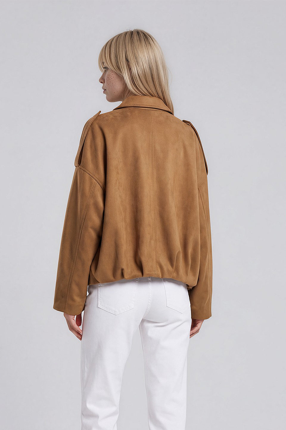 Mocha Batwing Suede Jacket