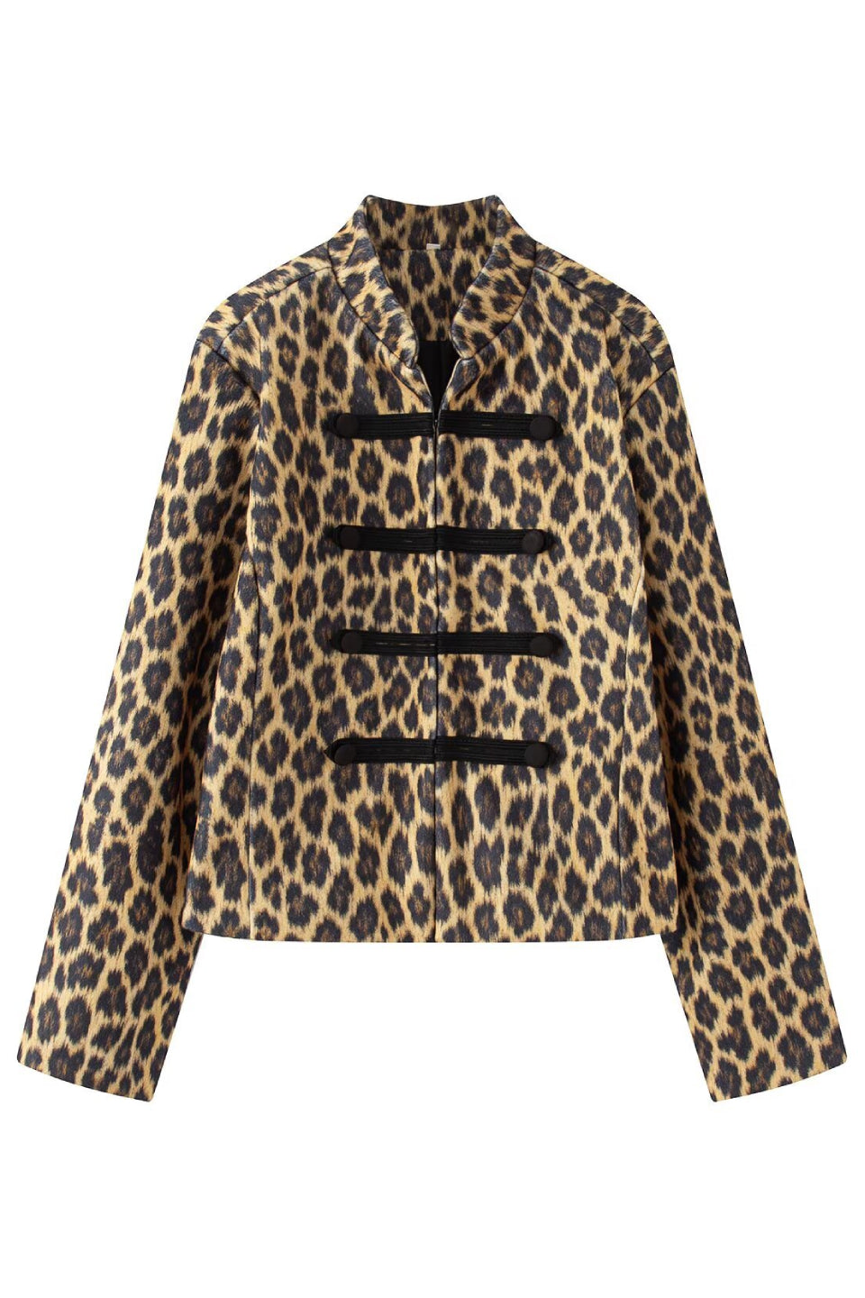 Mocha Leopard Frog Button Jacket